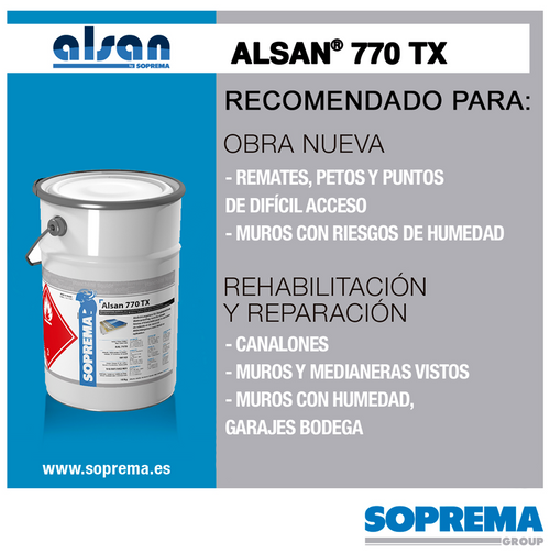ALSAN® 770 TX resina de impermeabilización para petos de base PMMA