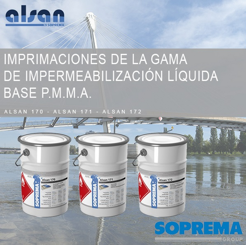 Imprimaciones de la gama de impermeabilización líquida base P.M.M.A