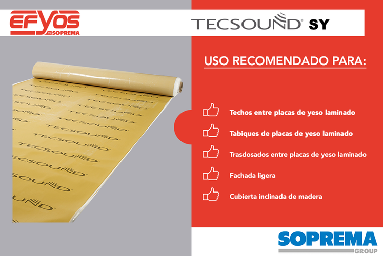 TECSOUND SY Lámina sintética insonorizante de alta densidad
